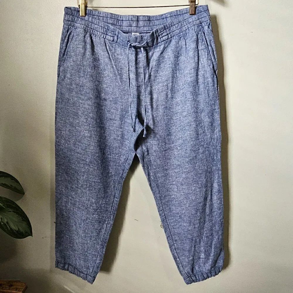 EUC OLD NAVY LINEN BLEND SOFT DRAWSTRING JOGGERS SIZE L